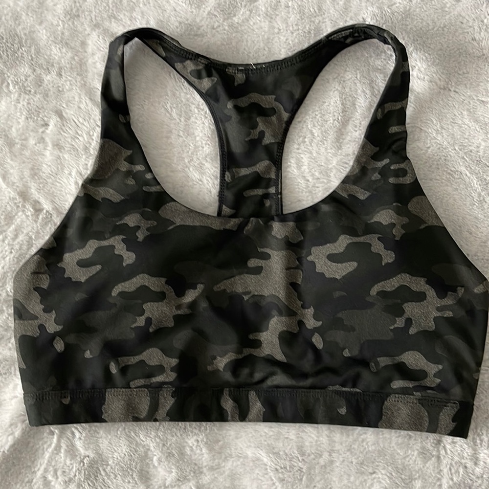 Fabletics camo sports bra M
